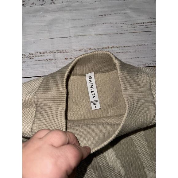 Athleta Jacquard Textured Crew Sweater - Merino Wool Blend‎ Size S Small - Picture 2 of 4